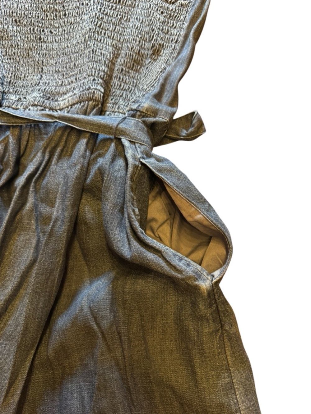 Abercrombie & Fitch Denim Belted Corset Jean Dress in Chambray - Picture 10 of 10